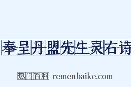 奉呈丹盟先生灵右诗是什么意思的图片